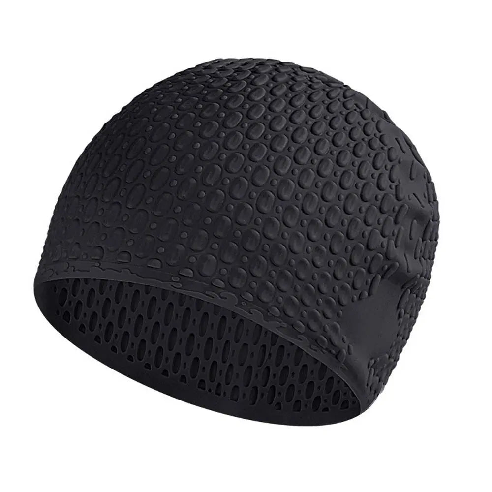 Silicone Swimming Cap – Waterproof Ear Protection Pool Hat Silicone Swim Cap Axl black