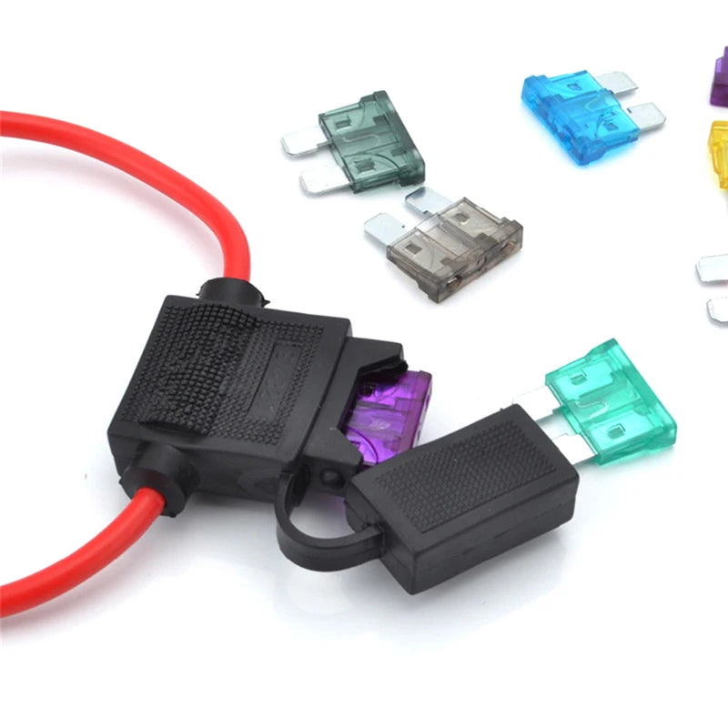 Car Inline Blade Fuse Holder Box – Splash-Proof 5A–30A Inline Fuse Holder Axl