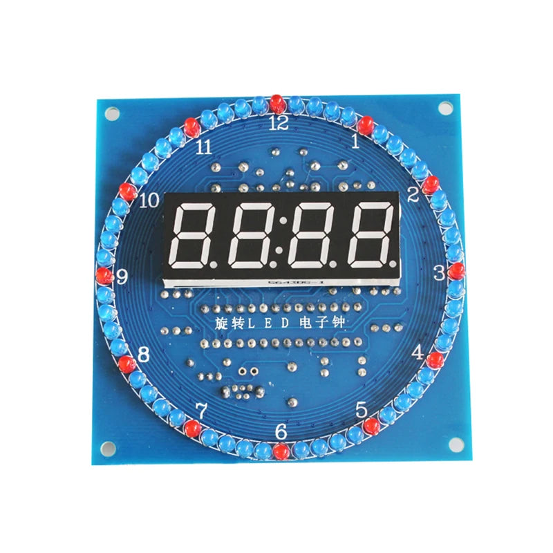 DIY LED Digital Clock Kit DS1302 – Rotating Display & Temp DIY Electronics Kit Axl
