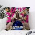 Lady Gaga Linen Cushion Cover | Breathable Pillowcase Hidden Zipper Decorative Pillow Cover Axl White5 30X30cm