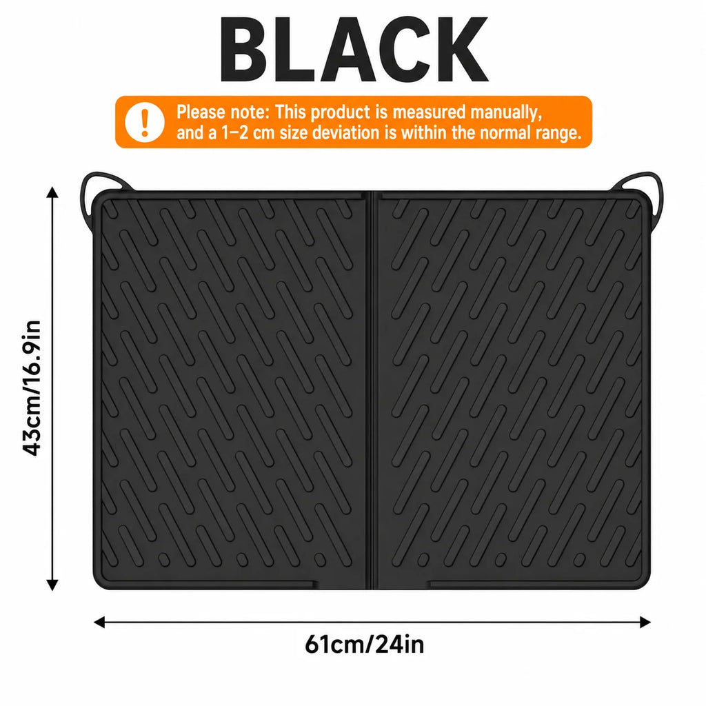 Extra Large Silicone Cat Litter Mat – Foldable & Waterproof Cat Litter Mat Axl Black 61x43cm