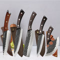 Hand Forged Hammered Chef's Knife Set – Stainless Steel Chef Knife Set Axl Set F