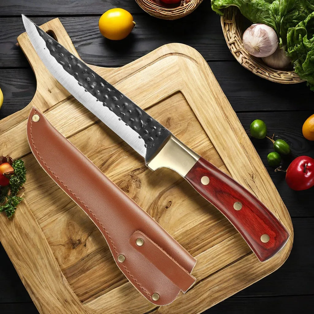 Handmade Forged Stainless Steel Kitchen Chef Knife | Wood Handle Kitchen Chef Knife Axl