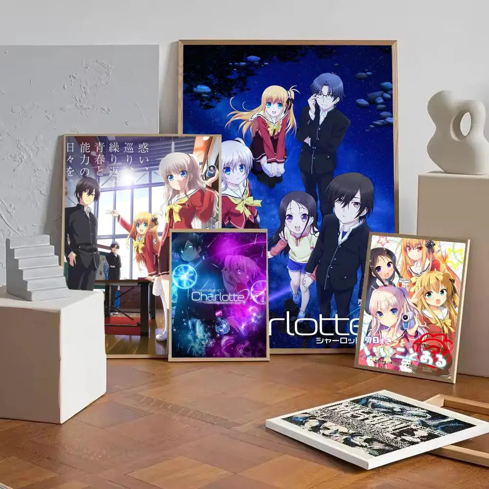 Anime Charlotte Wall Poster Sticker – HD Removable Home Decor Anime Wall Poster Axl