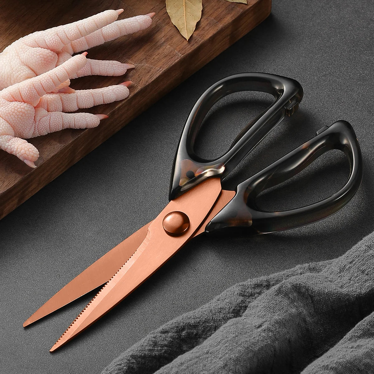 SHENJIU Kitchen Scissors – Sharp Meat & Vegetable Shears Kitchen Scissors Axl 1pcs