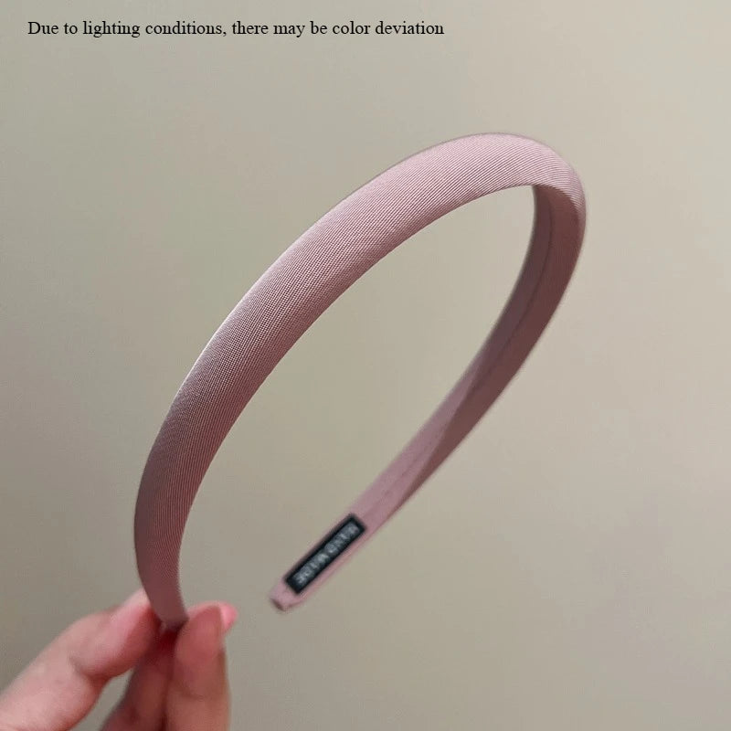 Korean Retro Headbands – Thin Solid Hair Hoops for Women Hair Headband Axl Pink-1pcs
