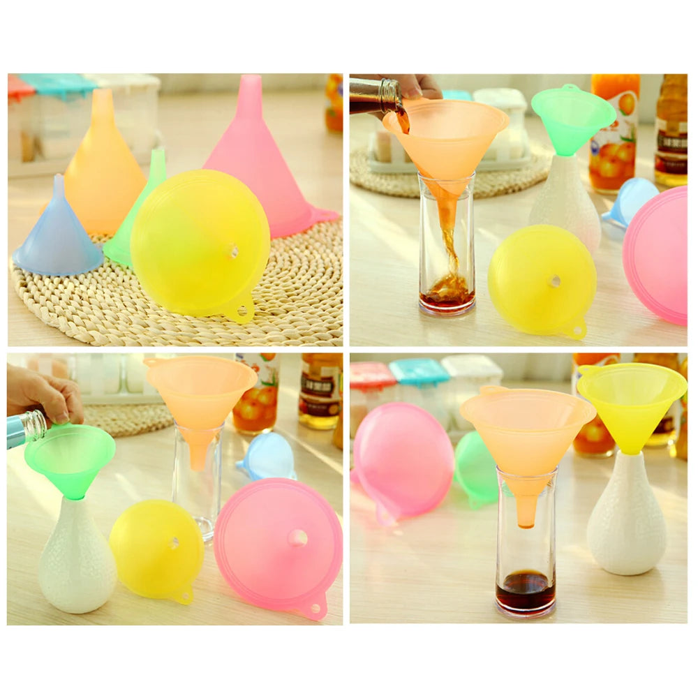 5-Piece Mini Kitchen Funnel Set – Food-Grade Translucent Plastic Kitchen Funnel Set Axl