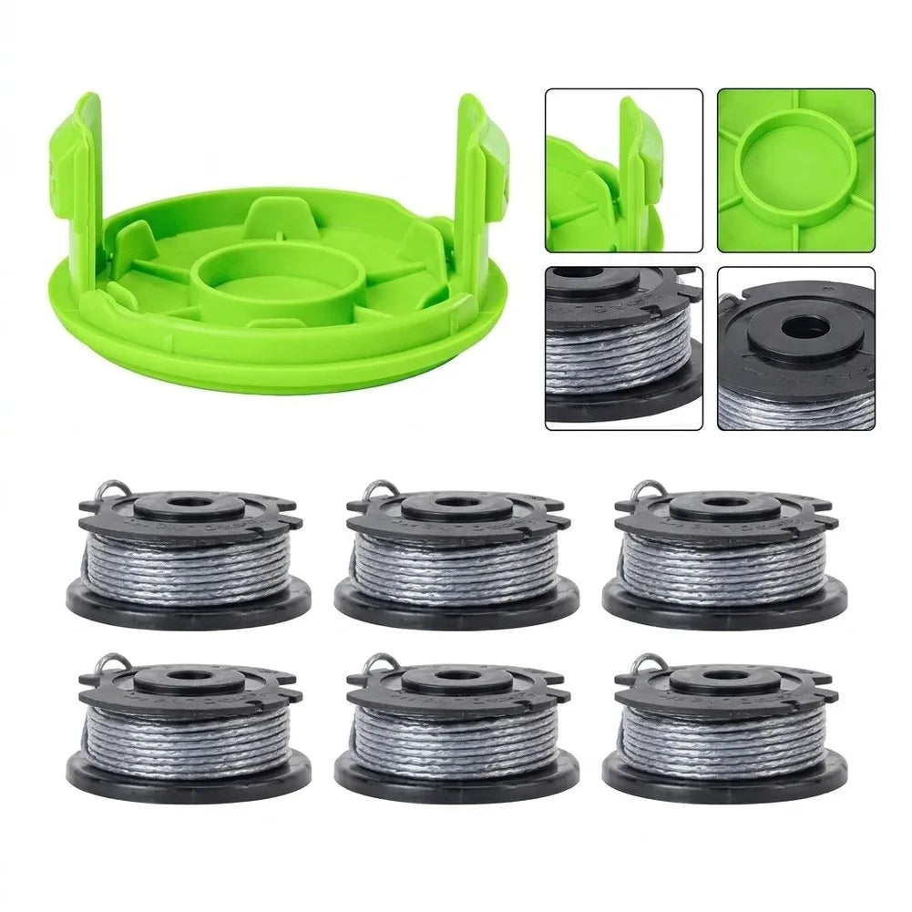 6-Pack Replacement Trimmer String Spools with Auto-Feed Cover Trimmer Spool Replacement Axl