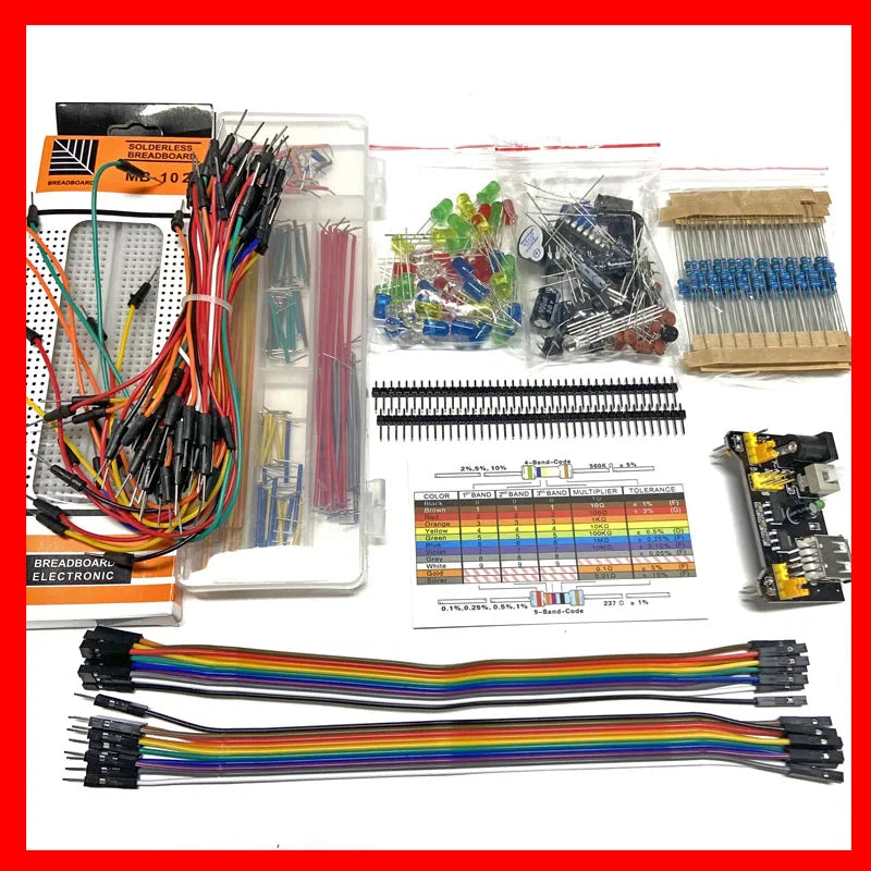 830-Point Breadboard Electronics Starter Kit | Arduino Components Electronics Starter Kit Axl