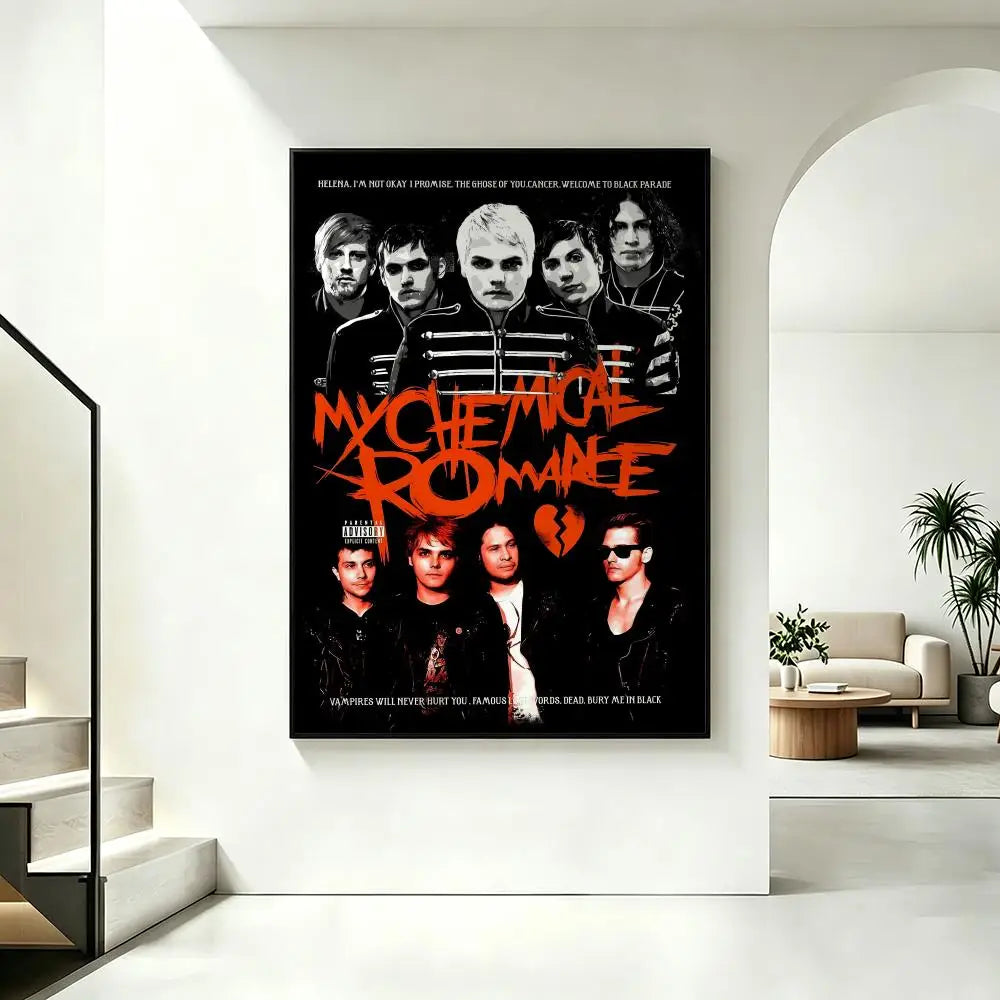 My Chemical Romance HD Rock Band Wall Poster | Home Decor Wall Art Poster Axl