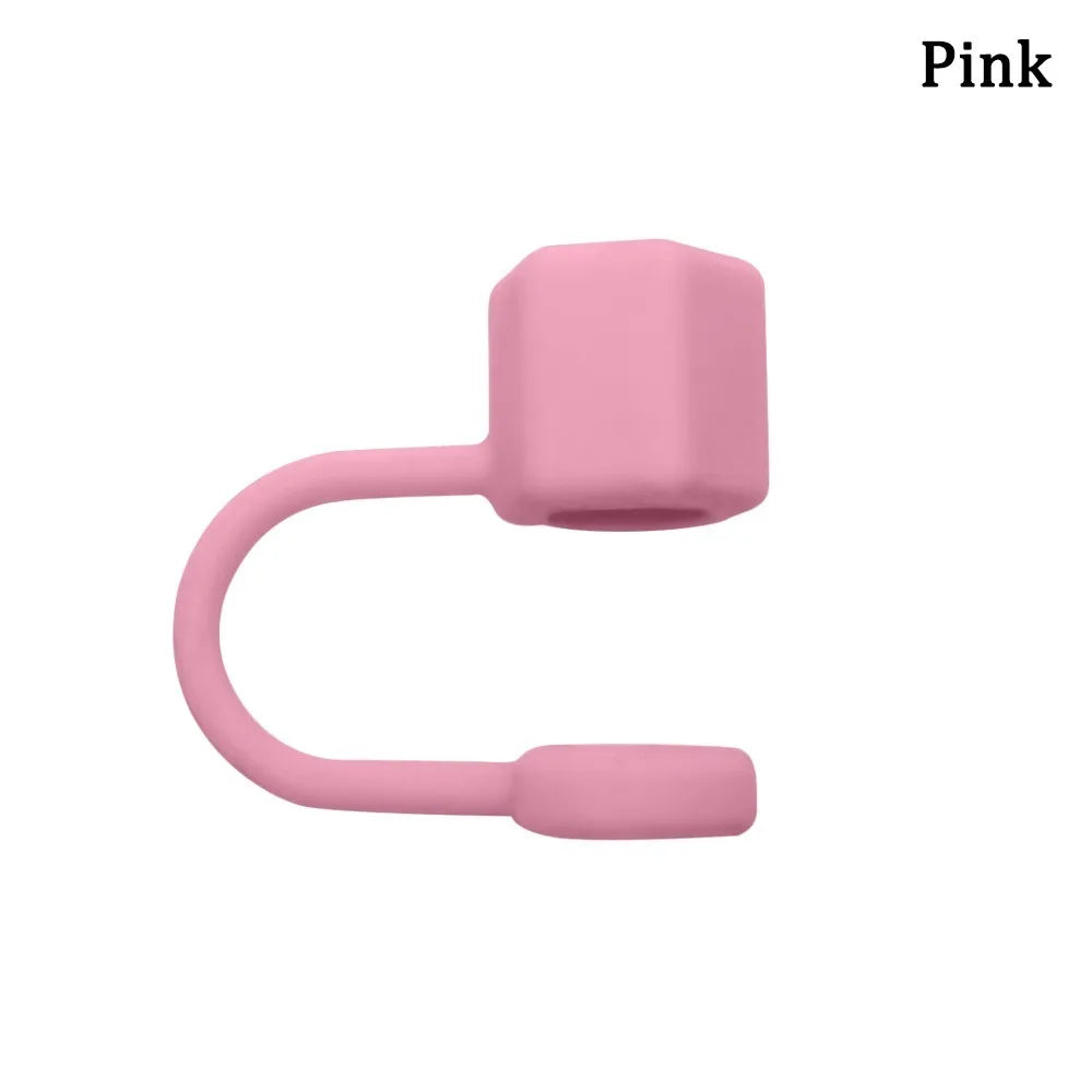 Silicone Straw Caps 3-Pack – 10mm Dustproof Straw Toppers Straw Accessories Axl Pink