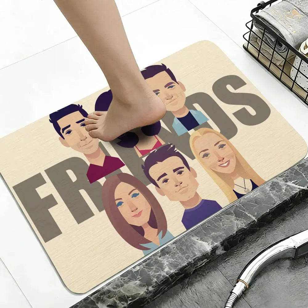 Diatomite Bath Mat – Quick Dry Anti-Slip Friends TV Design Diatomite Bath Mat Axl