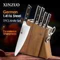 XINZUO 7-Piece Kitchen Knife Set with Acacia Block | DIN 1.4116 Kitchen Knife Set Axl Default Title