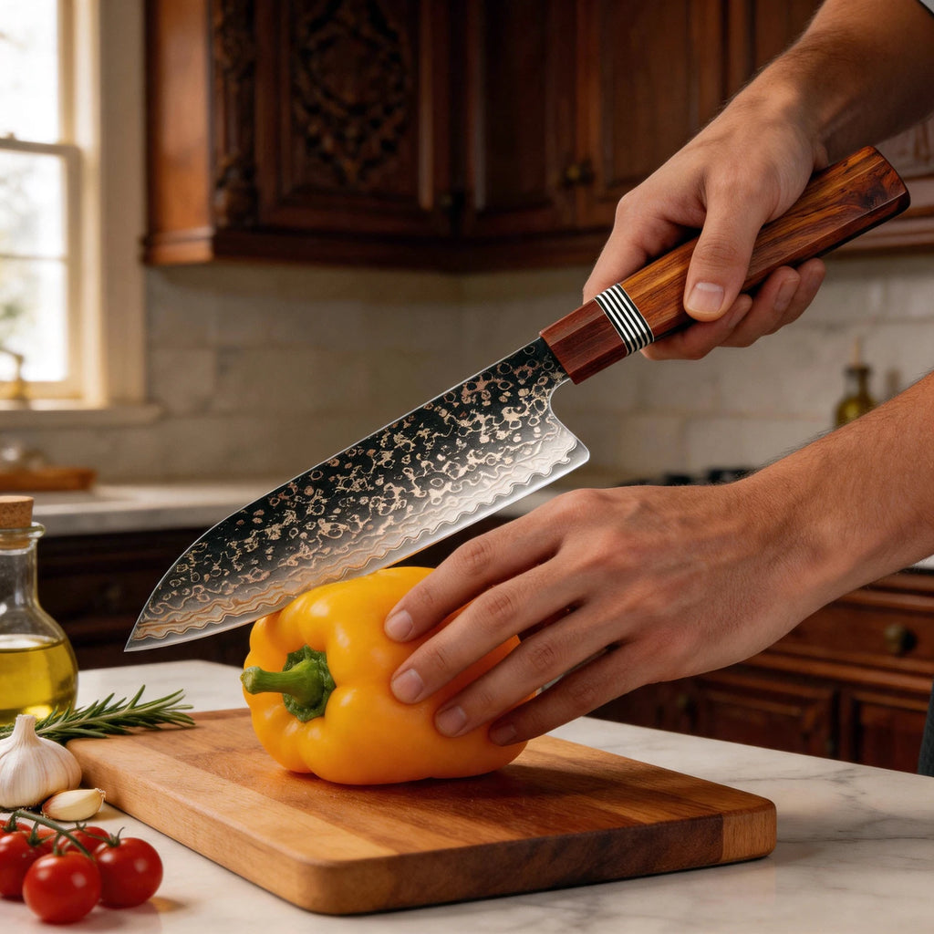 XITUO 7" Damascus Steel Santoku Knife – 33-Layer Hand Forged Damascus Chef Knife Axl