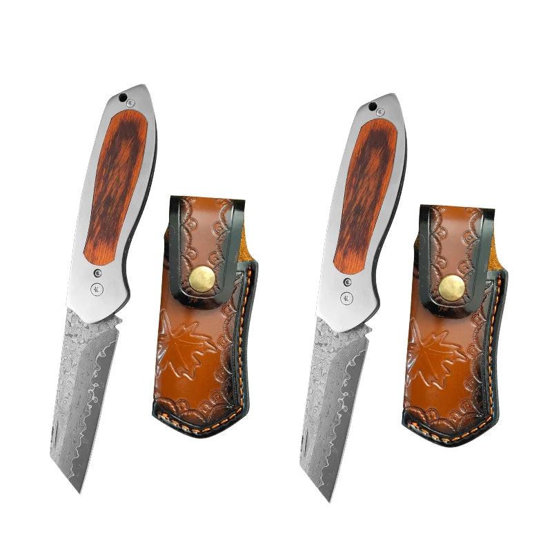 Damascus Steel Boning Knife – Wooden Handle | InLeung Damascus Kitchen Knife Axl 2PCS Knife AT