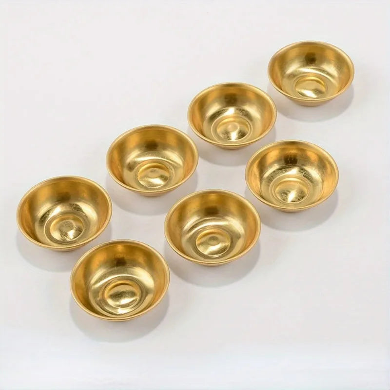 7-Piece Handmade Copper Buddhist Water Offering Bowls Set Buddhist Offering Bowls Axl