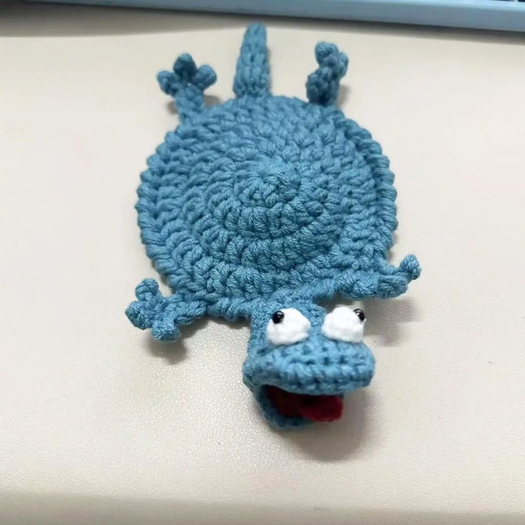 Crochet Lizard Coaster – Funny Animal Cotton Drink Mat Gift Crochet Coaster Axl