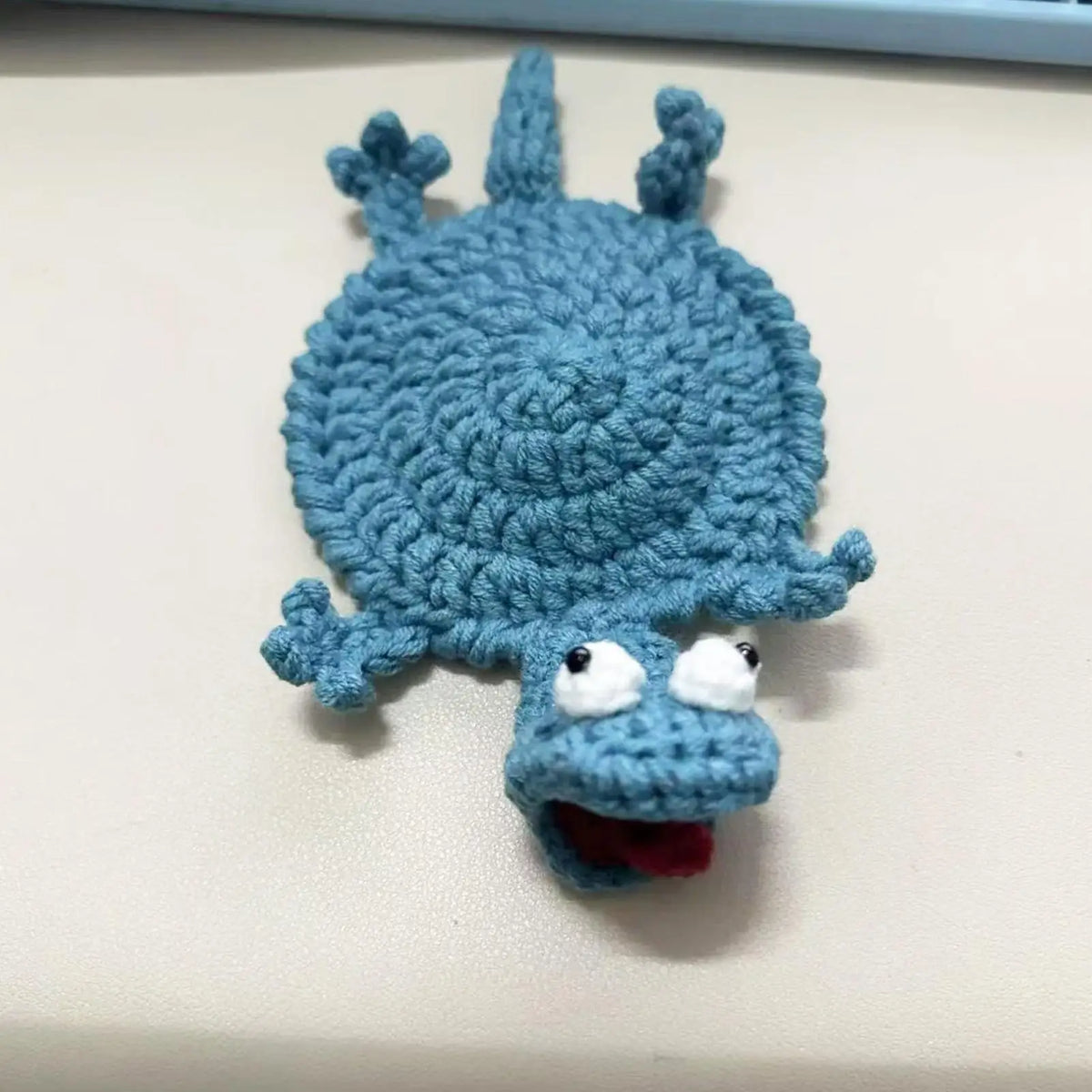 Crochet Lizard Coaster – Funny Animal Cotton Drink Mat Gift Crochet Coaster Axl