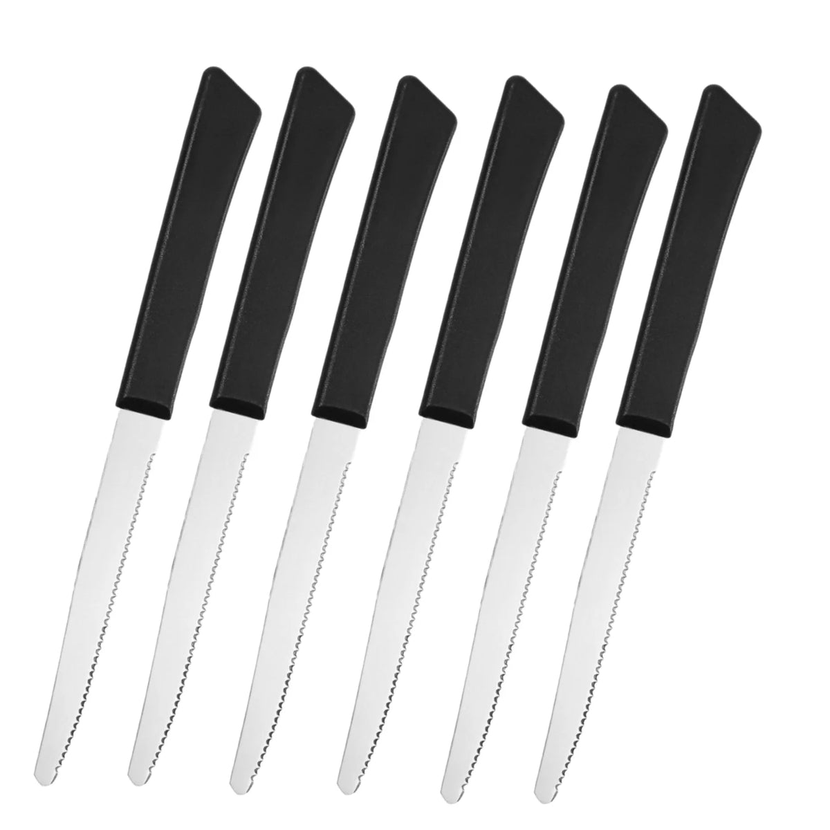 Black Steak Knife Set – Dishwasher-Safe Stainless Steel Cutlery Steak Knife Set Axl 6 Pc