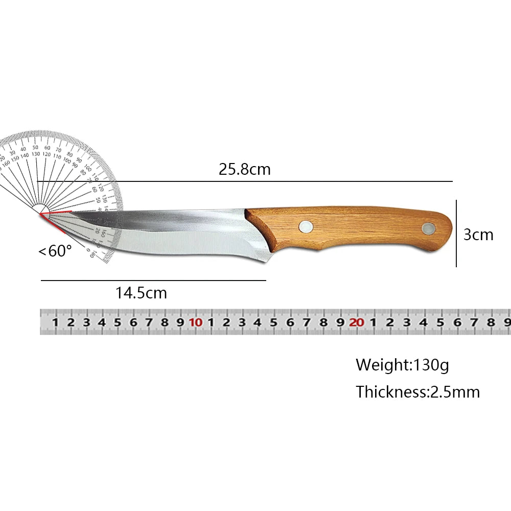 5.8" Boning Knife – Stainless Steel, Wood Handle & Sheath Boning Knife Axl
