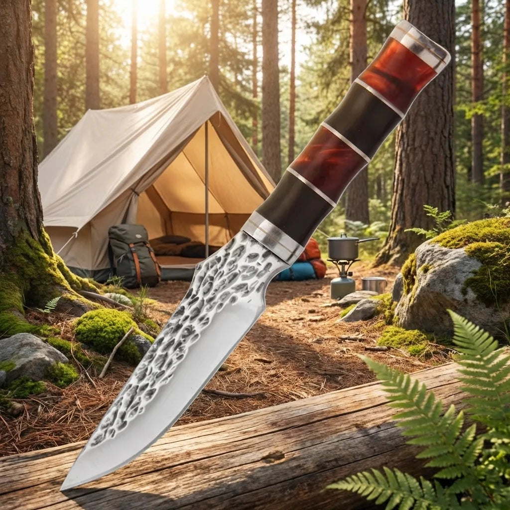 Vintage Fixed Blade Outdoor Knife – Hand Forged Bushcraft Blade Fixed Blade Knife Axl