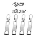 4pcs Metal Zipper Pull Tabs – Detachable Two-Hole Replacement Zipper Pull Tabs Axl 4pcs silver