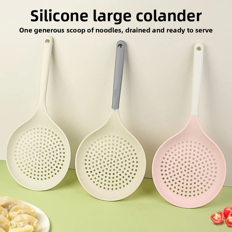 Silicone Long Handle Strainer – Colander for Pasta & Noodles Kitchen Colander Strainer Axl