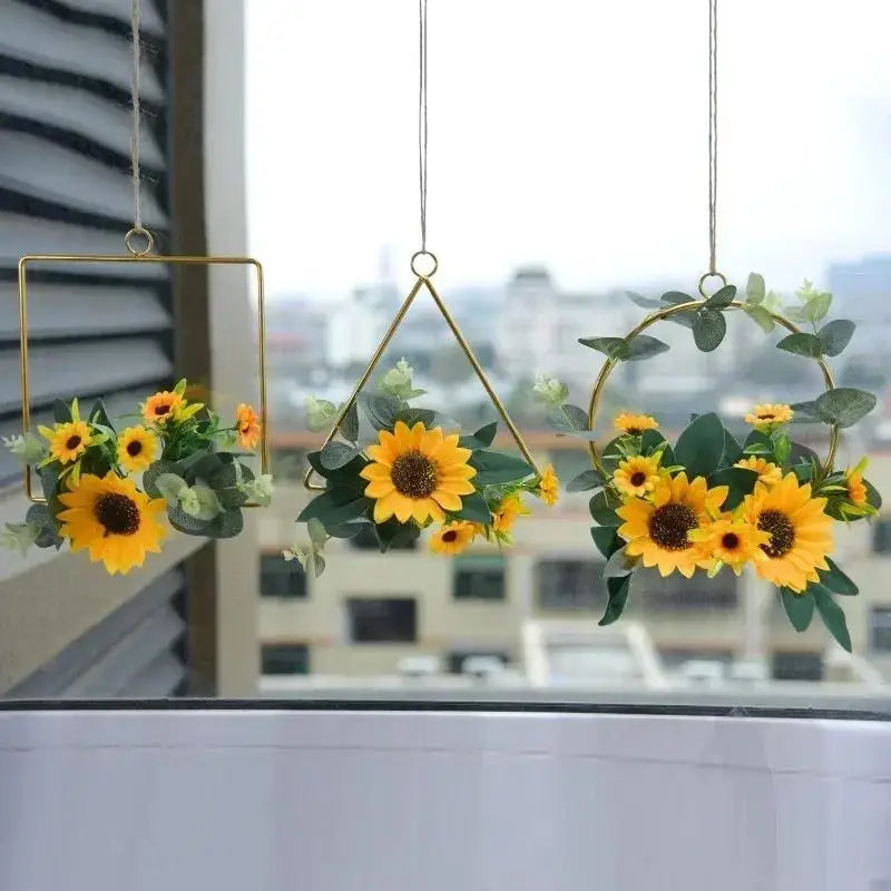 Sunflower Metal Wreath Iron Wall Décor – Home & Garden Metal Wall Wreath Axl
