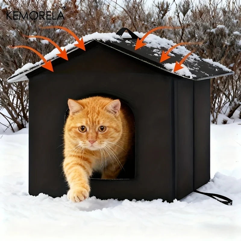 KEMORELA Large Insulated Outdoor Cat House | Oxford Kennel Outdoor Cat House Axl