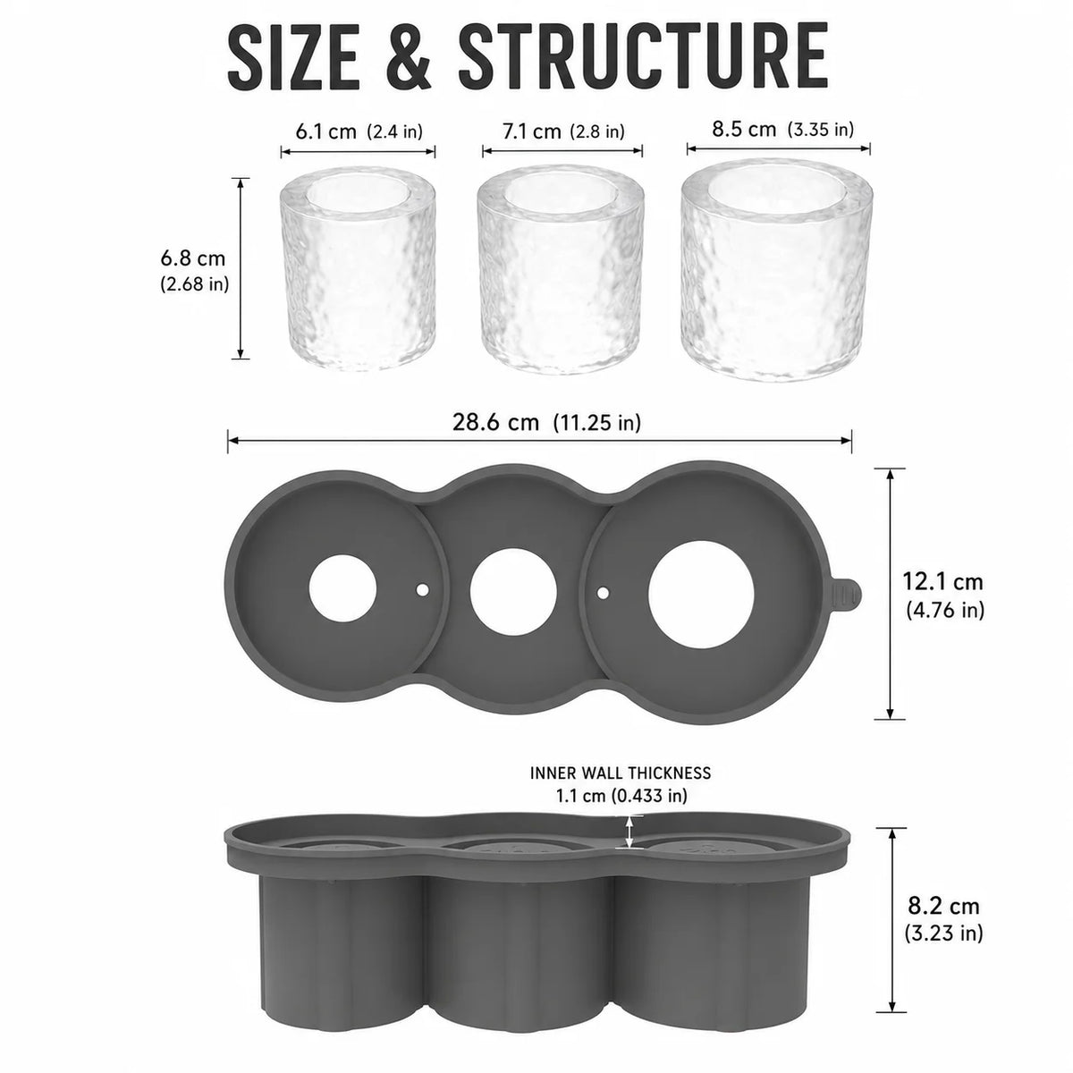 Silicone Ice Tray with Lid – Fits Stanley 40oz 30oz Tumbler Silicone Ice Mold Axl
