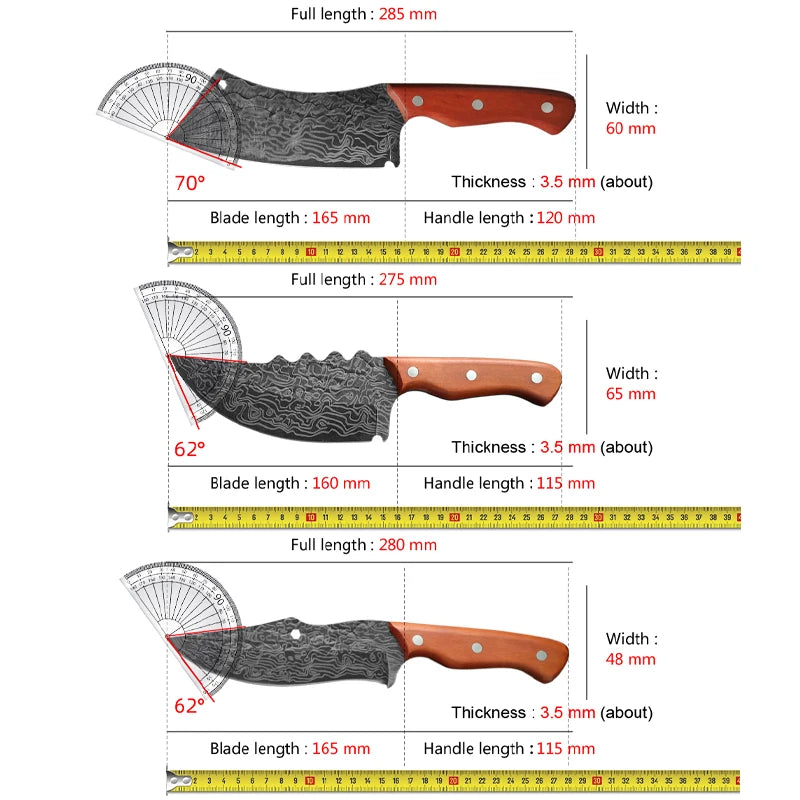 Damascus Stainless Steel Chef's Knife – Kitchen & BBQ Cutter Chef's Kitchen Knife Axl