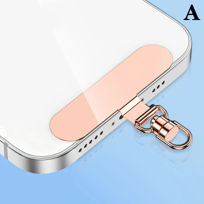 Steel Phone Lanyard Clip Patch – 360° Metal Strap Tab Phone Lanyard Clip Axl A Rose Gold