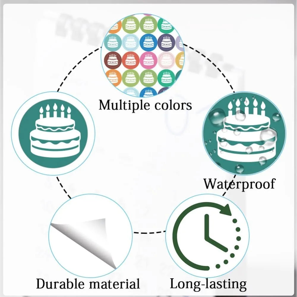 80 Sheets PVC Food Stickers – Flat Round Self-Adhesive Labels Decorative Sticker Set Axl