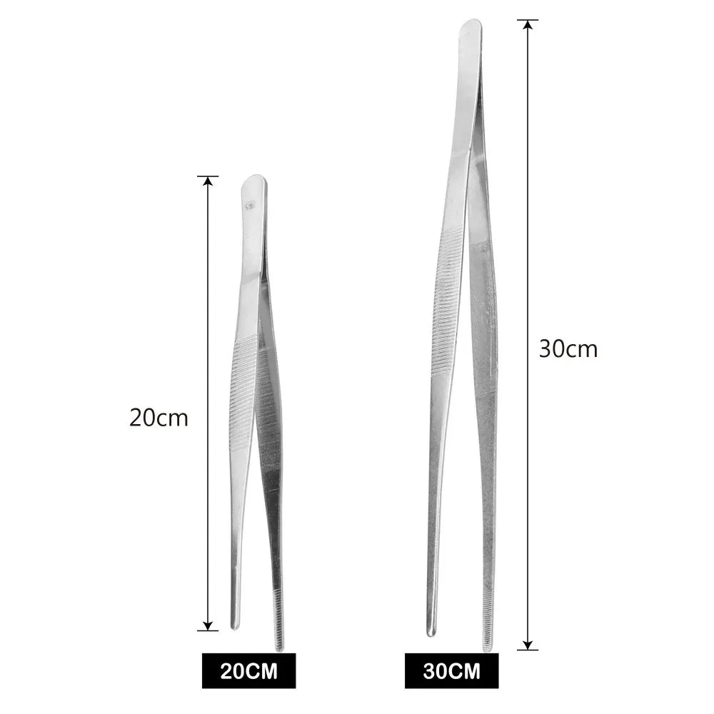 Stainless Steel BBQ Food Tongs & Tweezers – 20cm or 30cm BBQ Kitchen Tongs Axl