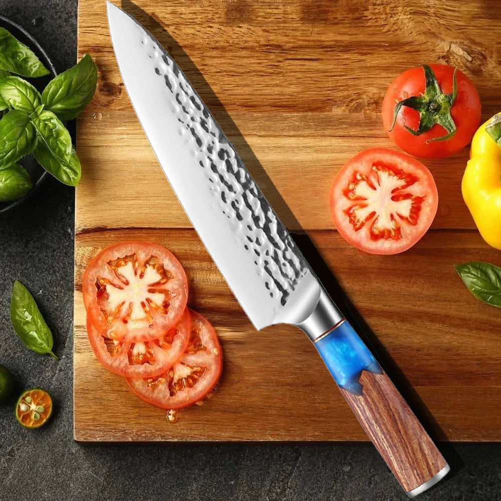 Forged Hammer-Pattern Kitchen Cleaver – Japanese Chef Knife Kitchen Cleaver Knife Axl Exquisite knives