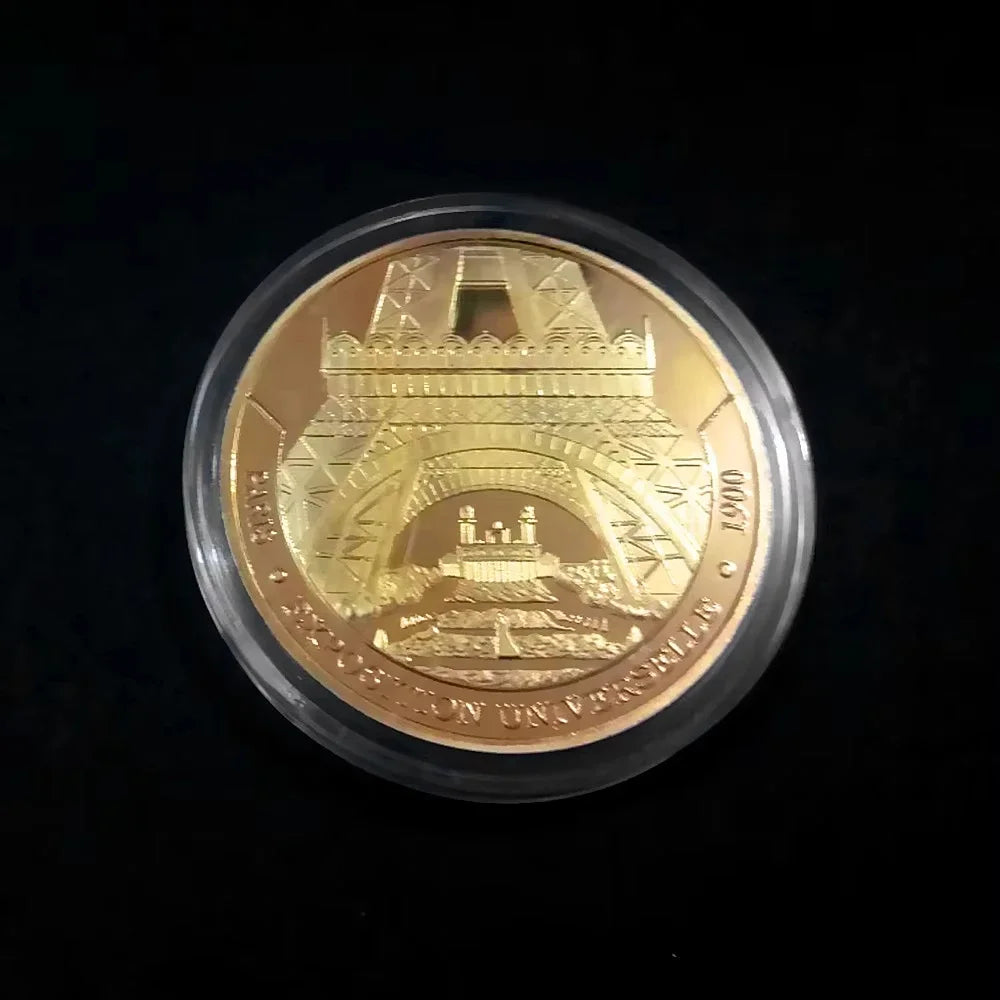 Paris Eiffel Tower Commemorative Coin | Metal Travel Keepsake Commemorative Coin Axl