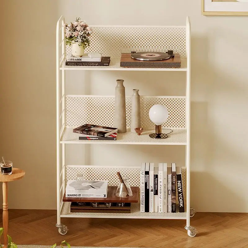 Nordic 3-Tier Rolling Metal Storage Shelf with Wheels Rolling Storage Shelf Axl