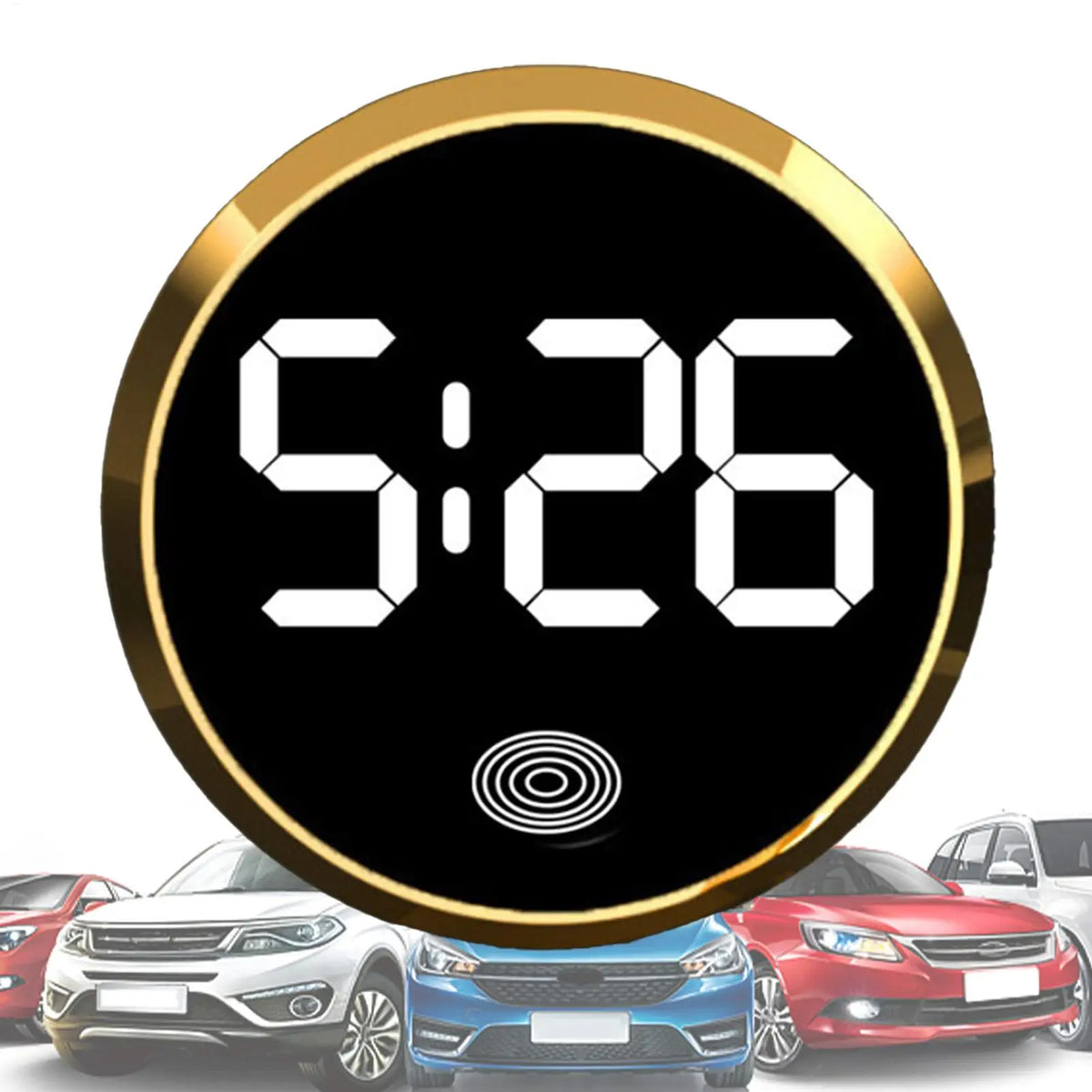 Mini Round LED Digital Car Dashboard Clock – Solar Powered Car Dashboard Clock Axl