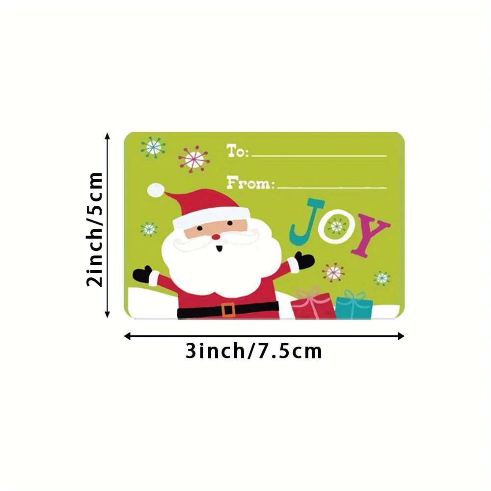 250-Sheet Christmas Roll Stickers – Festive Seals & Labels Decorative Sticker Roll Axl