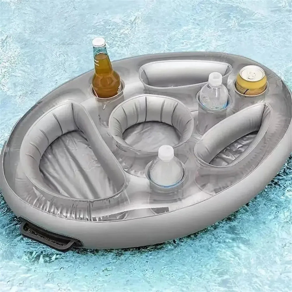 Inflatable Pool Cup Holder Float – PVC Cooler Table Accessory Inflatable Pool Float Axl
