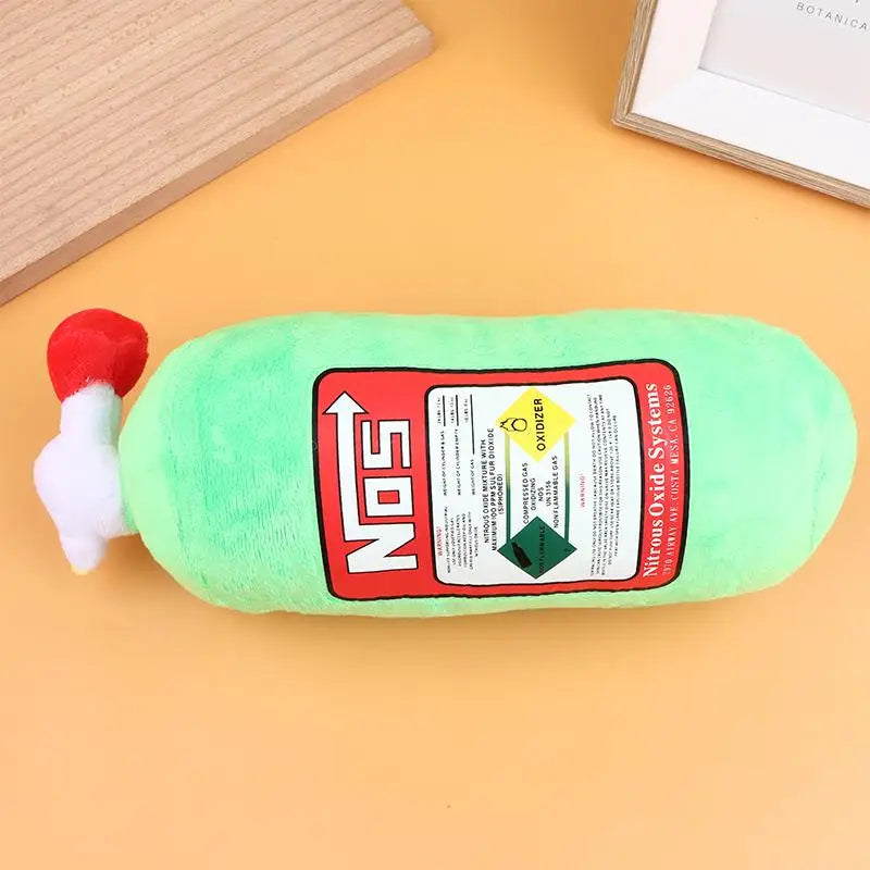 NOS Bottle Plush Car Neck Pillow – Novelty Headrest Cushion Car Neck Pillow Axl Green