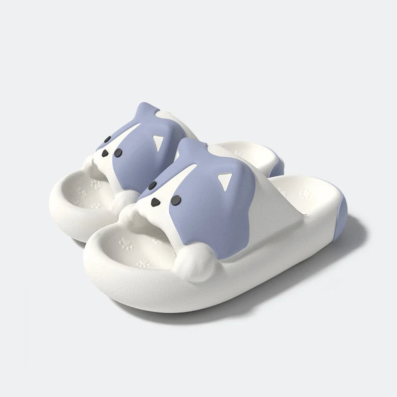 Lorilury Cartoon Dog EVA Cloud Slides – Cozy Home Slippers EVA Home Slippers Axl Gray blue 38-39