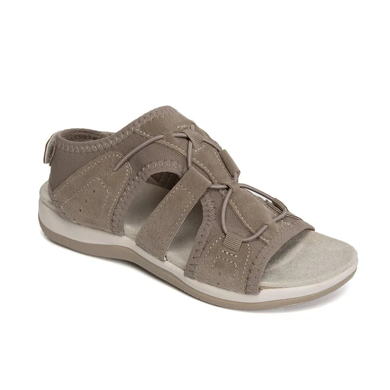 YBQJOO Women's Peep Toe Flat Sandals – Casual Beach Shoes Women's Flat Sandals Axl Khaki 35