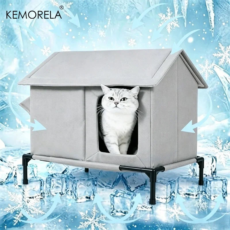 Foldable Outdoor Cat Hut with Stand – Cooling Pet House Outdoor Pet House Axl