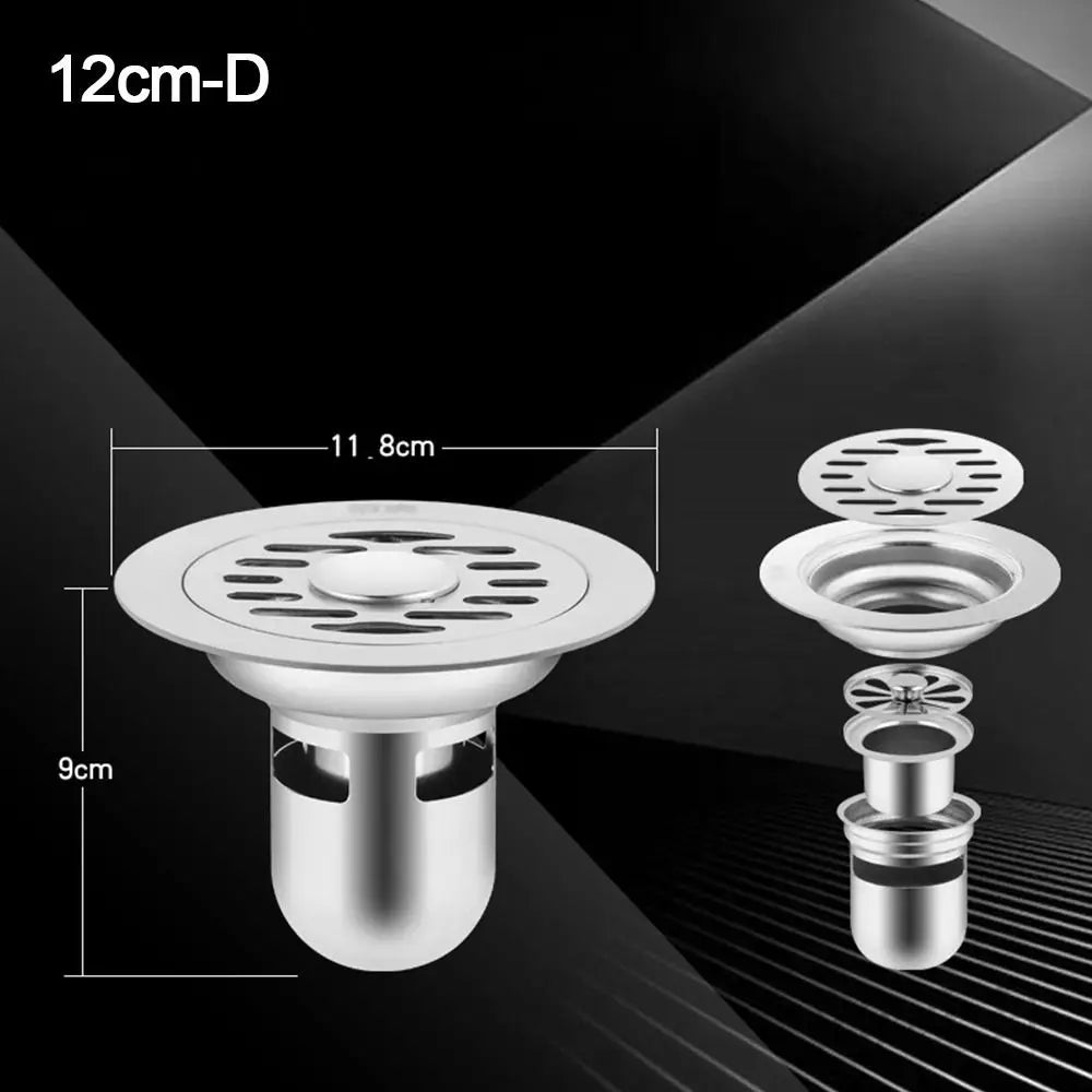 Stainless Steel Square Floor Drain – Anti-Odor Strainer Cover Floor Drain Strainer Axl 12cm-D