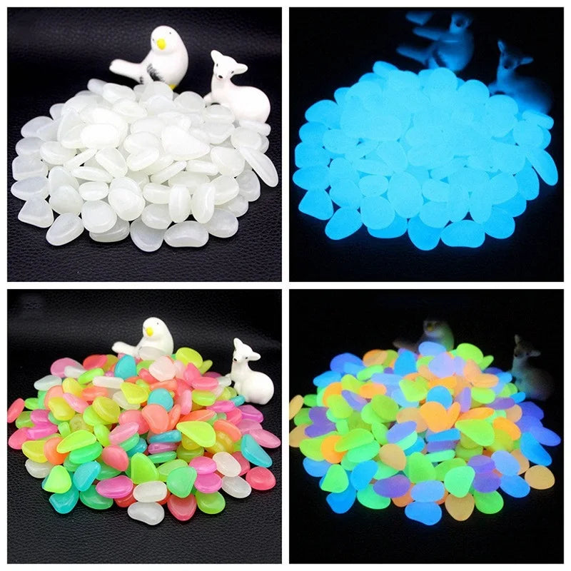 100 Glow in the Dark Pebbles – Luminous Garden & Aquarium Stones Decorative Garden Pebbles Axl