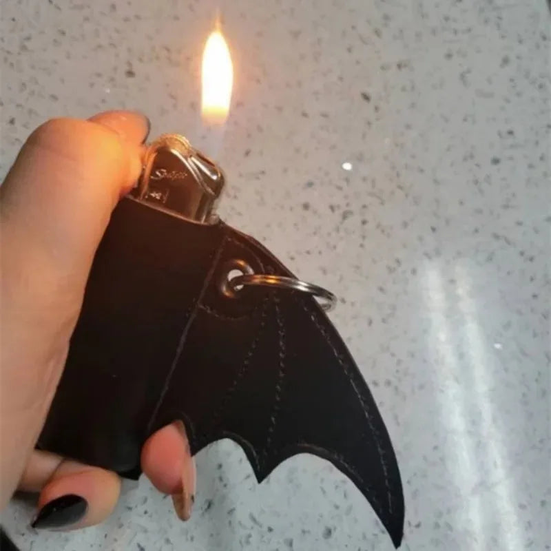 Bat Lip Balm Holder Keychain | PU Leather Punk Wing Design Lip Balm Keychain Axl