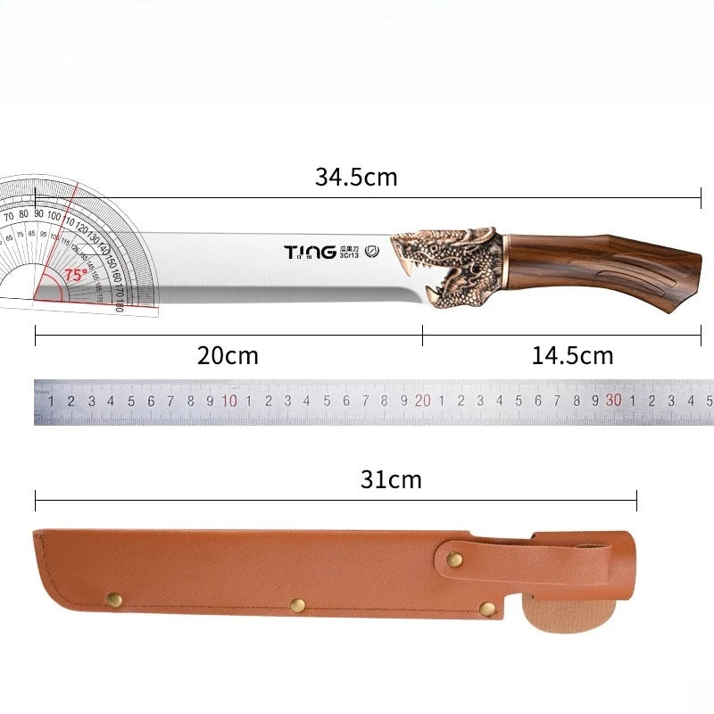 Longquan Ultra-Sharp Stainless Steel Watermelon Fruit Knife Fruit Kitchen Knife Axl 2PCS