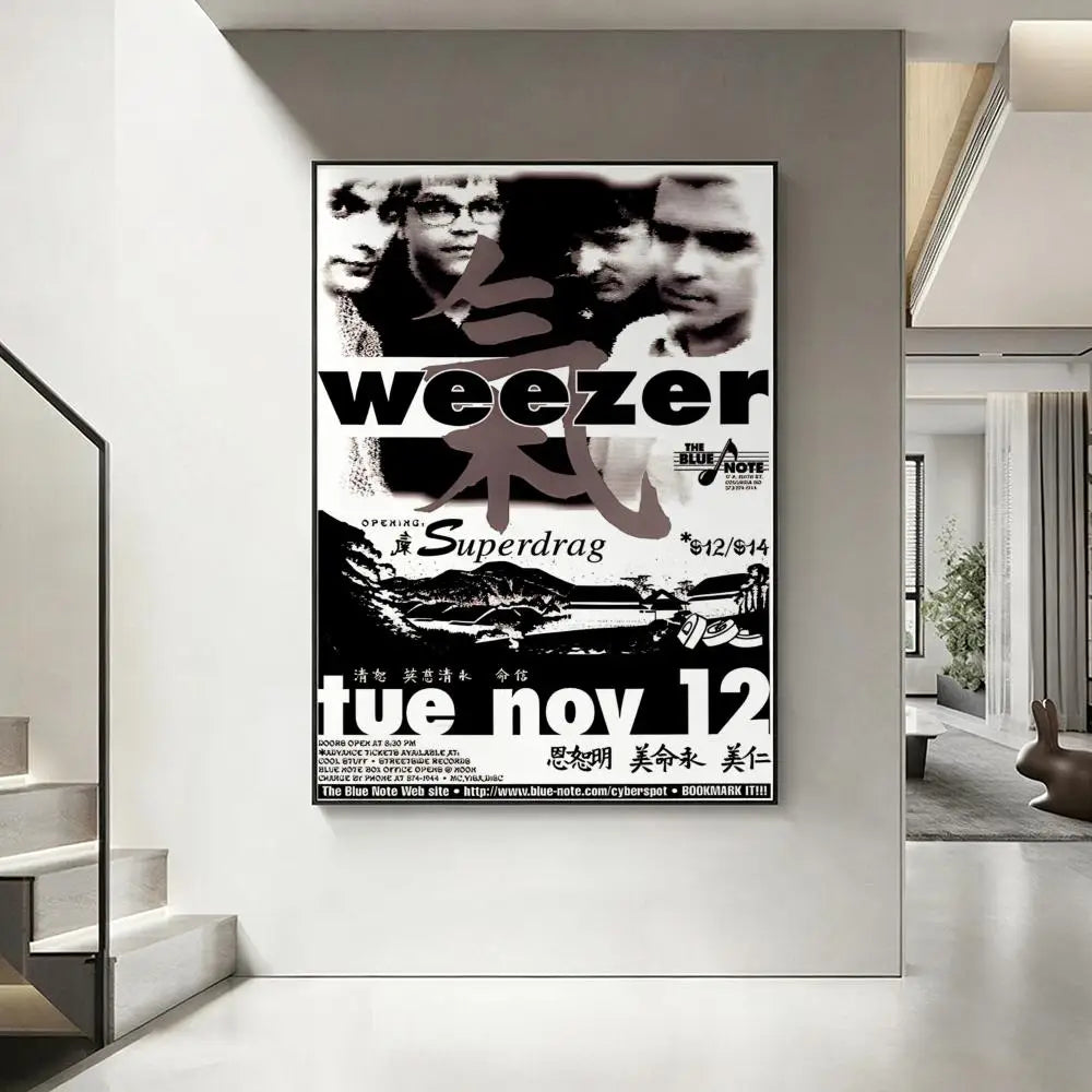 Weezer Band HD Art Poster – Waterproof Sticky Wall Decor Wall Art Poster Axl White1 50X70cmNoframe