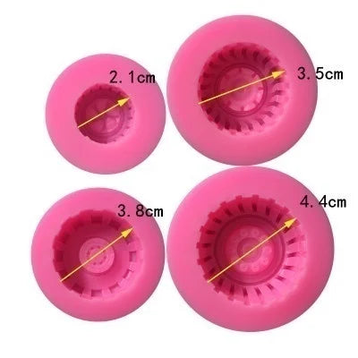 4-Piece Silicone Tire Wheel Pattern Cake Mold Set | DIY Baking Silicone Baking Mold Axl